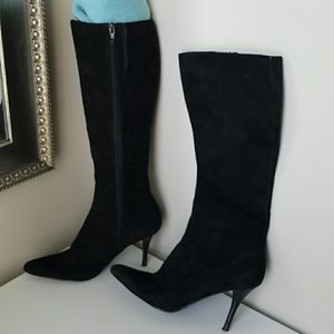 Black suede nine west boots size 7 1/2